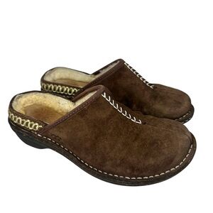 UGG Kohala Women's Brown Leather Shearling Mule Clogs Size 7